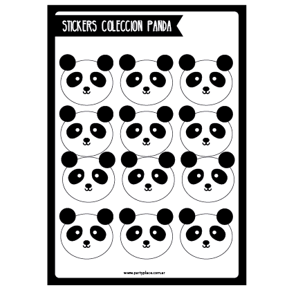 Stickers plancha Panda 12s 1u